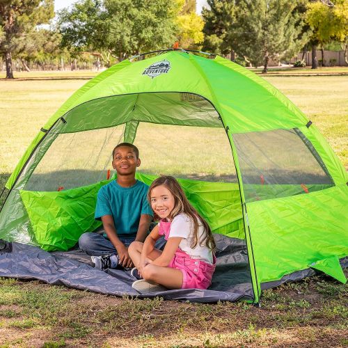  JOYIN Beach Tent with UV Protection, 2-3 Person Sun Shade Shelter with Mesh Window, Portable Beach Cabana Tent with Carry Bag, Sandbags & Stakes for Summer Outdoor Activities, Beach Part