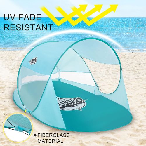  JOYIN Pop Up Beach Tent，3-4 Person Portable Instant Tent with UV Protection,Sun Shade Shelter Beach Cabana Tent with Carry Bag Sandbags&Stakes for Summer Outdoor Activities Beach Party C