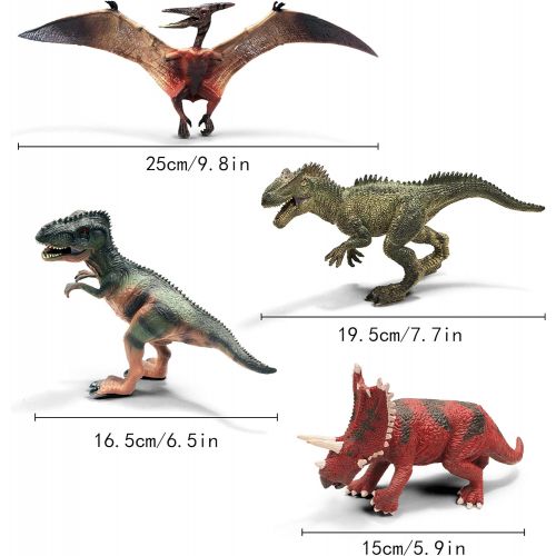  JOYIN 12-in-1 Realistic Jurassic Colossal Dinosaur Figures Playset with Educational Booklet for Kids, School Classroom Rewards, Carnival Prizes, Class Material, and Birthday Presen