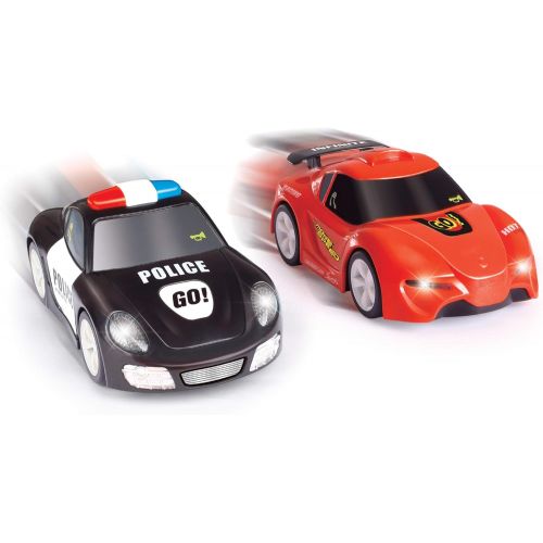  JOYIN 2 PCs Police Car and Race Car (6.5 Long) with Flashing Lights and Siren Sounds, Great Vehicle Toys for 3 4 5 Years Old Toddlers, Boys, Girls and Kids Birthday Gift and Holida