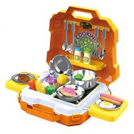 JOYIN 35 Pieces Kids Pretend Play Kitchen Toy Kit with Cookware Utensil Toys, Play Food, Pots and Pans for Kids, School Classroom Rewards and Chef Role Play