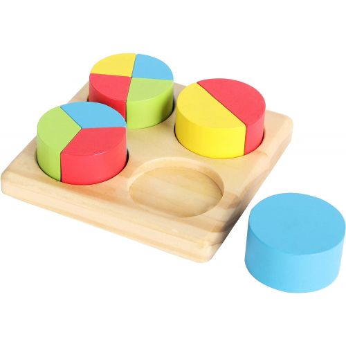  JOYIN Toy 4 in 1 Wooden Educational Shape Color Sorting Puzzles Preschool Stacking Block Toddler Toys