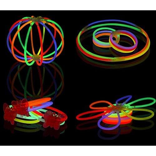  JOYIN Glow Sticks Bulk 200 8 Glowsticks (Total 456 PCs 7 Colors); Bracelets Glow Necklaces Glow-in-The-Dark Light-up July 4th Christmas Halloween Party Supplies Pack, Football Part