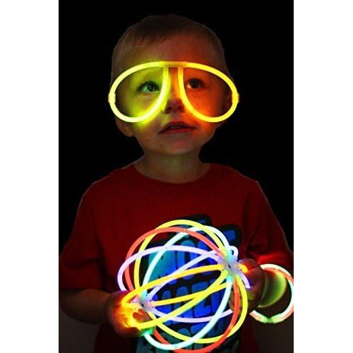  JOYIN Glow Sticks Bulk 200 8 Glowsticks (Total 456 PCs 7 Colors); Bracelets Glow Necklaces Glow-in-The-Dark Light-up July 4th Christmas Halloween Party Supplies Pack, Football Part