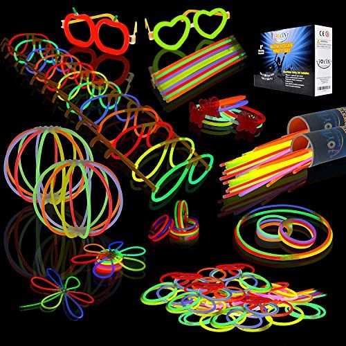  JOYIN Glow Sticks Bulk 200 8 Glowsticks (Total 456 PCs 7 Colors); Bracelets Glow Necklaces Glow-in-The-Dark Light-up July 4th Christmas Halloween Party Supplies Pack, Football Part