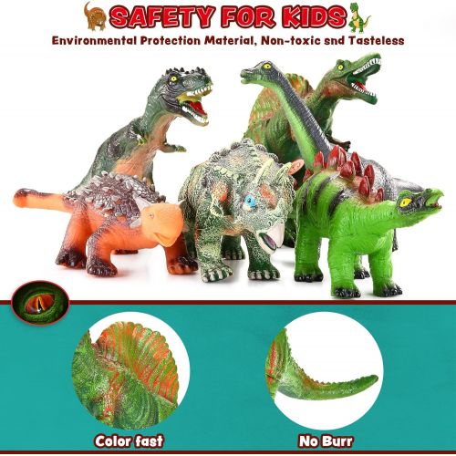  JOYIN 6 Pack 12’’ to 14’’ Educational Realistic Dinosaur Figures with Dinosaur Booklet