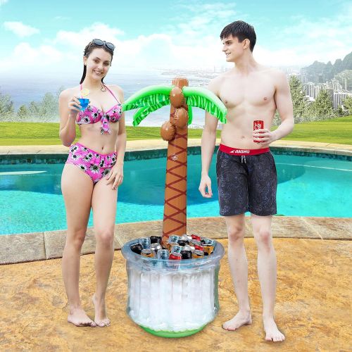  JOYIN 60 Inflatable Palm Tree Cooler, Beach Theme Party Decor, Party Supplies for Pool Party and Beach Party