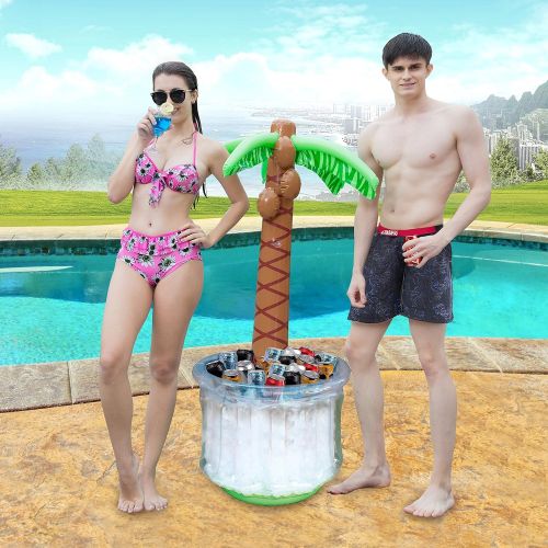  JOYIN 60 Inflatable Palm Tree Cooler, Beach Theme Party Decor, Party Supplies for Pool Party and Beach Party