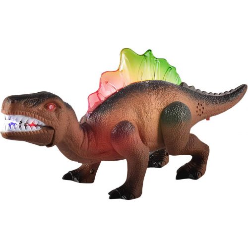  JOYIN 2 Pack Led Light Up T-Rex Walking Realistic Dinosaur Toy with Led Light & Roaring Sound