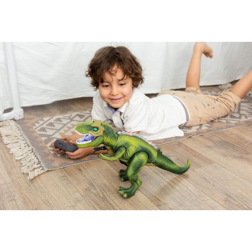  JOYIN LED Light Up Remote Control Dinosaur Walking and Roaring Realistic T-Rex Dinosaur Toys with Glowing Eyes, Walking Movement, Shaking Head for Toddlers Boys Girls