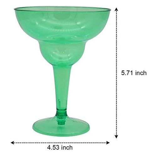  [아마존베스트]JOYIN 36 Packs Plastic Margarita Glasses Cups 12 oz Disposable Cinco De Mayo Fiesta Party Decoration for Fun Taco Party Supplies, Neon Cocktail Cups, Mexican Theme for Carnivals, D