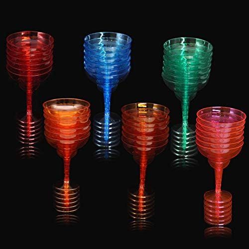  [아마존베스트]JOYIN 36 Packs Plastic Margarita Glasses Cups 12 oz Disposable Cinco De Mayo Fiesta Party Decoration for Fun Taco Party Supplies, Neon Cocktail Cups, Mexican Theme for Carnivals, D