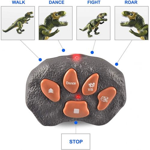  [아마존베스트]JOYIN LED Light Up Remote Control Dinosaur Walking and Roaring Realistic T-Rex Dinosaur Toys with Glowing Eyes, Walking Movement, Shaking Head for Toddlers Boys Girls