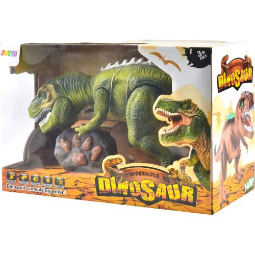  [아마존베스트]JOYIN LED Light Up Remote Control Dinosaur Walking and Roaring Realistic T-Rex Dinosaur Toys with Glowing Eyes, Walking Movement, Shaking Head for Toddlers Boys Girls