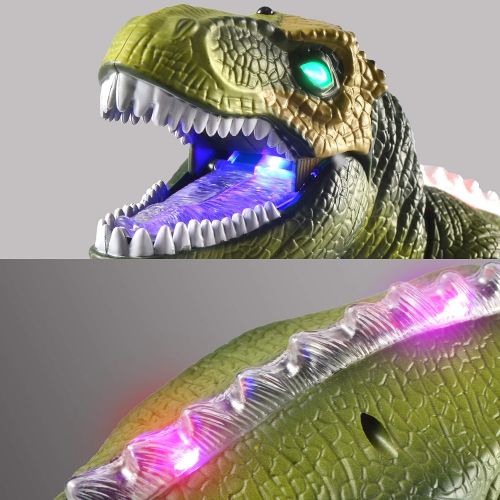  [아마존베스트]JOYIN LED Light Up Remote Control Dinosaur Walking and Roaring Realistic T-Rex Dinosaur Toys with Glowing Eyes, Walking Movement, Shaking Head for Toddlers Boys Girls