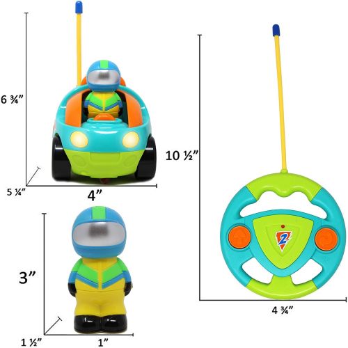  [아마존베스트]JOYIN 2 Pack Cartoon RC Race Car Radio Remote Control with Music & Sound Toy for Baby, Toddler, Children Cars, School Classroom Prize, 2 Year Old Easter Basket Stuffer Fillers, Christmas