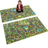 [아마존베스트]JOYIN 2 Pack Playmat City Life Carpet Playmat for Kids Age 3+, Jumbo Play Room Rug, City Pretend Play