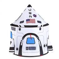 [아마존베스트]JOYIN White Rocket Spaceship Tent Kids Rocket Tent Playhouse for Indoor Kids Play and Kids Indoor Outdoor Activity