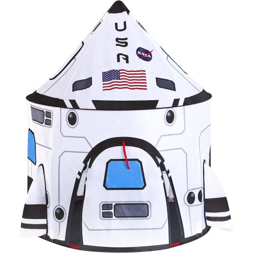  [아마존베스트]JOYIN White Rocket Spaceship Tent Kids Rocket Tent Playhouse for Indoor Kids Play and Kids Indoor Outdoor Activity