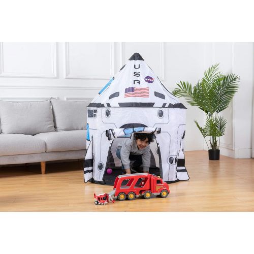  [아마존베스트]JOYIN White Rocket Spaceship Tent Kids Rocket Tent Playhouse for Indoor Kids Play and Kids Indoor Outdoor Activity