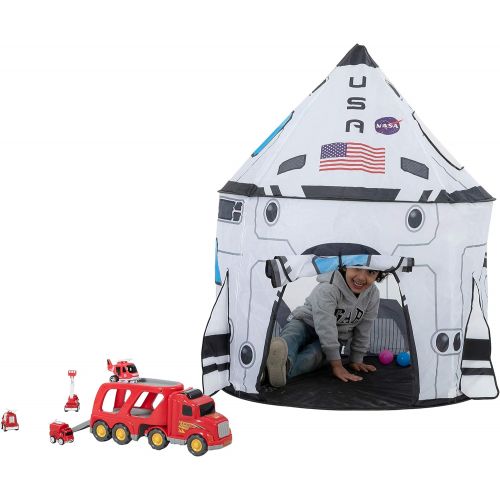  [아마존베스트]JOYIN White Rocket Spaceship Tent Kids Rocket Tent Playhouse for Indoor Kids Play and Kids Indoor Outdoor Activity