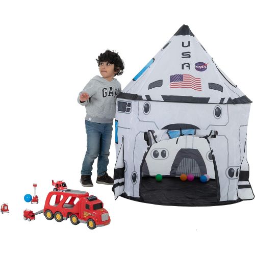  [아마존베스트]JOYIN White Rocket Spaceship Tent Kids Rocket Tent Playhouse for Indoor Kids Play and Kids Indoor Outdoor Activity