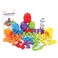[아마존베스트]JOYIN Play-Act Counting Sorting Bears Toy Set with Matching Sorting Cups Toddler Game for Pre-School Learning Color Recognition STEM Educational Toy-72 Bears, Fine Motor Tool, Dice