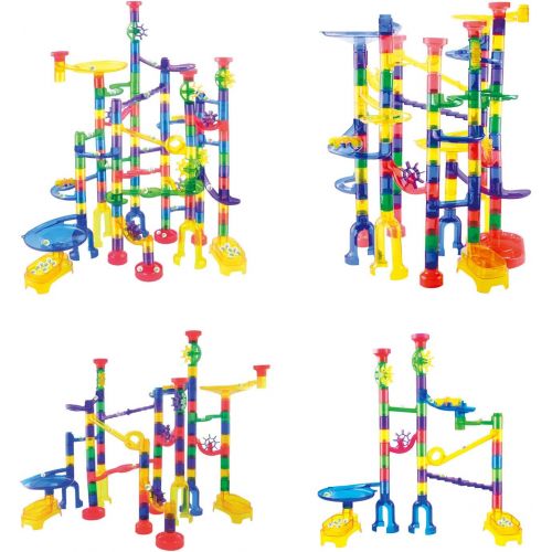  [아마존베스트]JOYIN Marble Run Premium Toy Set (207 Pcs), Construction Building Blocks Toys, STEM Educational Building Block Toy(147 Plastic Pieces + 60 Glass Marbles)