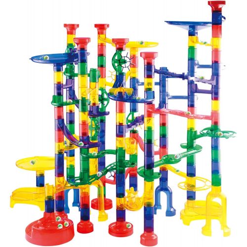  [아마존베스트]JOYIN Marble Run Premium Toy Set (207 Pcs), Construction Building Blocks Toys, STEM Educational Building Block Toy(147 Plastic Pieces + 60 Glass Marbles)