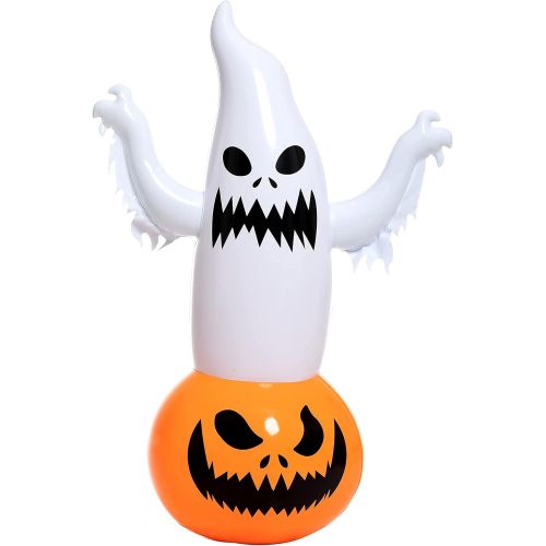  할로윈 용품JOYIN 4.5ft Halloween Inflatable Ghost on Pumpkin Tumbler Prop Decoration for Halloween Indoor and Outdoor Party Decorations, Haunted House Decorations, Yard Decorations