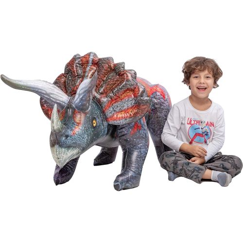  할로윈 용품JOYIN 63 Triceratops Inflatable Dinosaur Toy for Pool Party Decorations, Birthday Party Gift, Gift for Kids and Adults