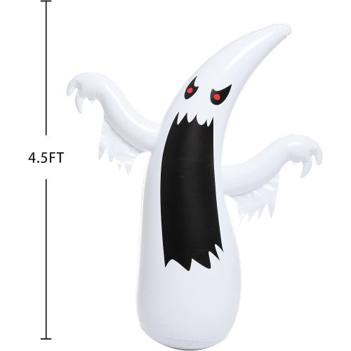  할로윈 용품JOYIN Halloween Inflatable Ghost Tumbler Decoration, 4.5 FT Halloween Inflatable White Ghost Tumbler Prop for Halloween Indoor Outdoor Party Decorations, Haunted House Decorations