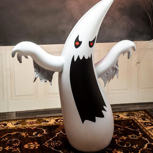  할로윈 용품JOYIN Halloween Inflatable Ghost Tumbler Decoration, 4.5 FT Halloween Inflatable White Ghost Tumbler Prop for Halloween Indoor Outdoor Party Decorations, Haunted House Decorations