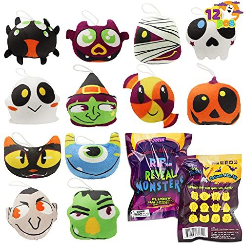  할로윈 용품JOYIN 12 pcs Halloween Mini Plush Characters with Blind Bag Surprise Bag Mini Halloween Plush Toy Assortments for Kids Halloween Party Favors, Trick or Treat, Halloween Gift Exchan