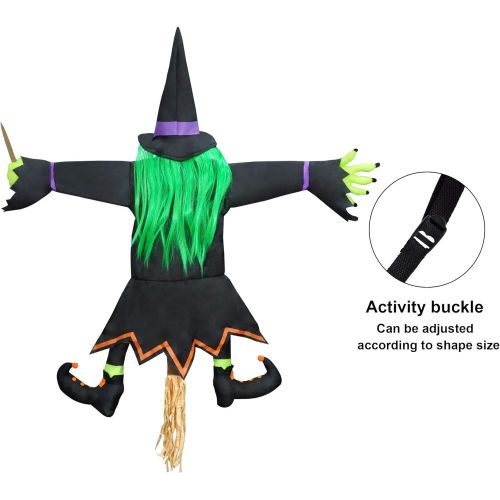  할로윈 용품JOYIN Halloween Crashing Witch into Tree Halloween Decoration with Don’t Drink and Fly Warning Sign