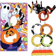 할로윈 용품JOYIN Halloween Bean Bag Toss Games and Halloween Inflatable Spider Ring Toss Game for Kids, Pumpkin Ghost Unicorn Themed Toss Game with Bean Bags, Halloween Games Party Favor Deco