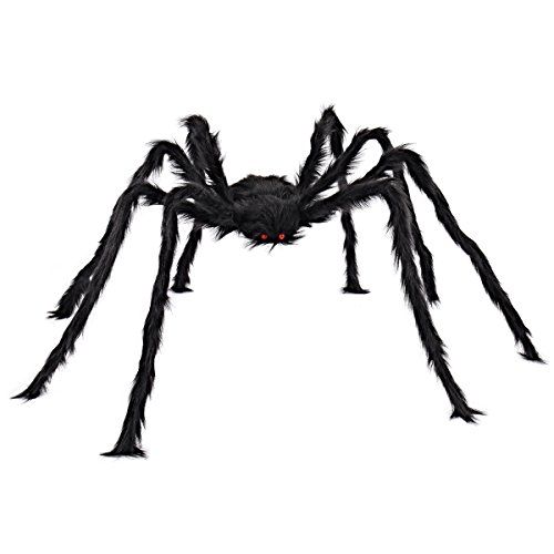  할로윈 용품JOYIN 5 Ft. Halloween Outdoor Decorations Hairy Spider,Scary Giant Spider Fake Large Spider Hairy Spider Props for Halloween Yard Decorations Party Decor, Black