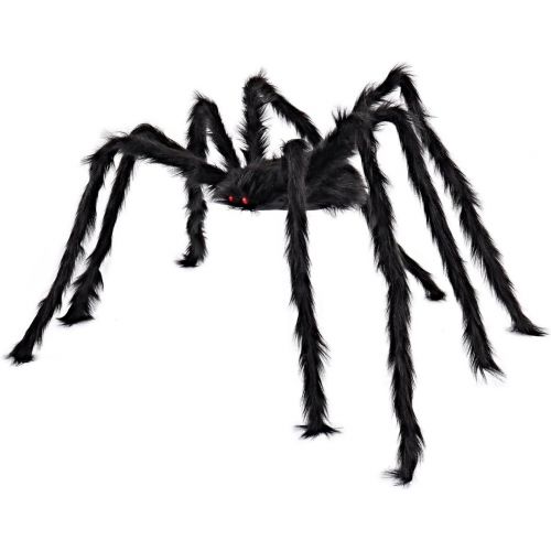  할로윈 용품JOYIN 5 Ft. Halloween Outdoor Decorations Hairy Spider,Scary Giant Spider Fake Large Spider Hairy Spider Props for Halloween Yard Decorations Party Decor, Black