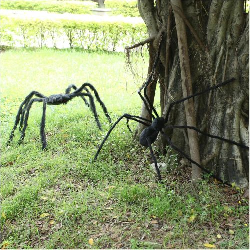  할로윈 용품JOYIN 5 Ft. Halloween Outdoor Decorations Hairy Spider,Scary Giant Spider Fake Large Spider Hairy Spider Props for Halloween Yard Decorations Party Decor, Black