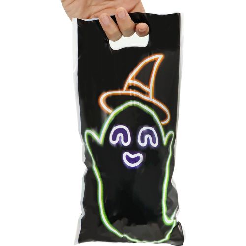  할로윈 용품JOYIN 72 Pcs Halloween Neon Treat Bags with 12 Characters, Halloween Candy Cookie Bags, Small Trick or Treat Bags for Halloween Party Supply, Plastic Goodie Bags for Halloween Part