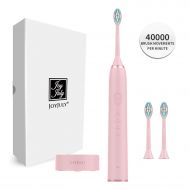 JOYJULY Pink Electric Toothbrush for Girls and Women，4 Brushing Modes，Wireless Rechargeable Adult Powered...