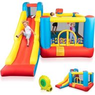 JOYMOR Bounce House Inflatable Bouncing Castle Play Center w/Air Blower, Jump'n Slide Bouncer, Suitable for Toddler Baby & Little Kids