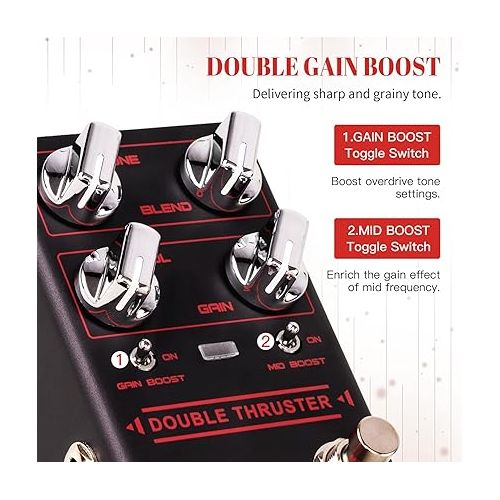  JOYO R-26 Bass Guitar Pedals Overdrive Amp Simulator Pedal and R-28 Bass High Gain Overdrive Effect Pedal