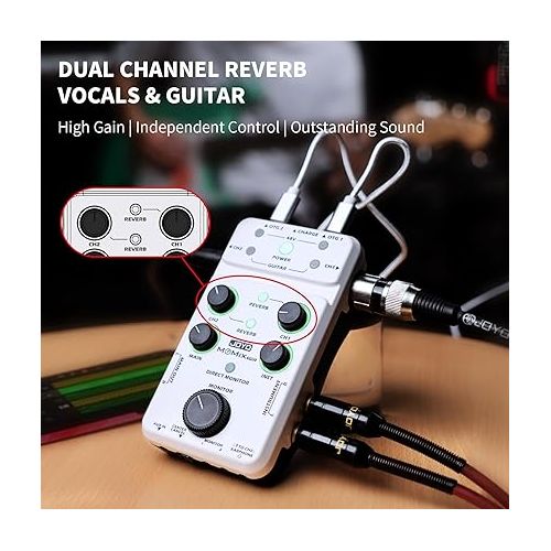  JOYO Audio Mixer USB Audio Interface Stereo XLR+48V Phantom Power Mixer for Live Streaming Recording Podcasting Plug & Play (MOMIX PRO)