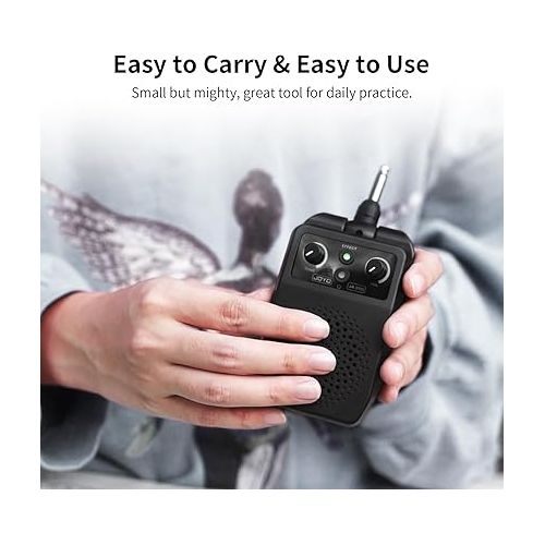  JOYO Mini Electric Guitar Amp 5W Rechargeable Guitar Amplifier Portable Bluetooth Practice Amp with 4 Effects, Black (JA-05G)