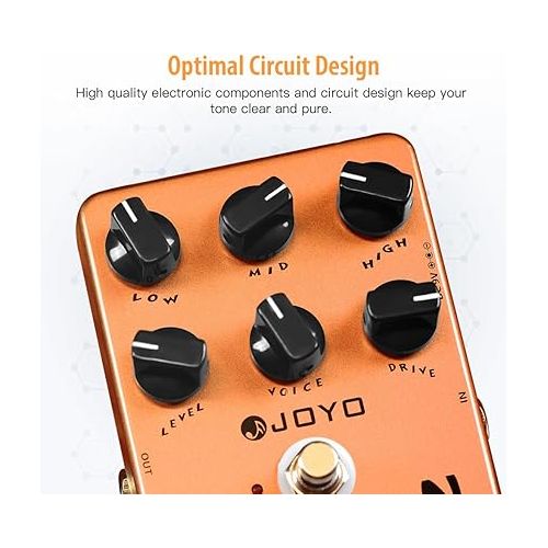  JOYO American Sound Amp Simulator Pedal of Fd 57 Deluxe Amplifier from Clean to Overdrive Sound for Electric Guitar Effect - Bypass (JF-14)