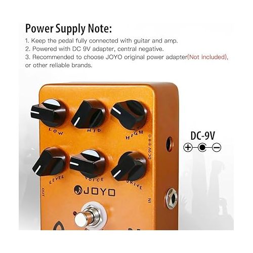  JOYO American Sound Amp Simulator Pedal of Fd 57 Deluxe Amplifier from Clean to Overdrive Sound for Electric Guitar Effect - Bypass (JF-14)