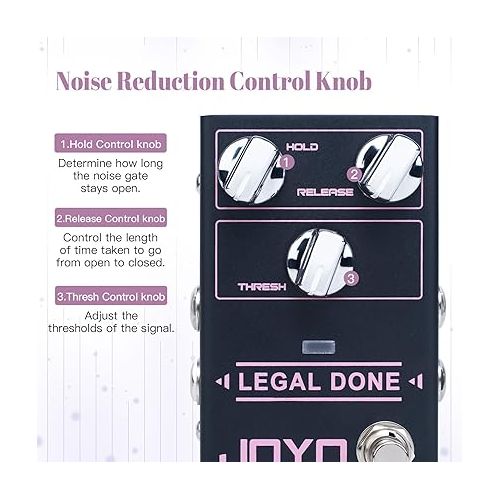  JOYO Noise Gate Pedal Noise Suppressor Guitar Pedal Noise Killer and Reduction Hum for Electric Guitar 4 Cable Method (LEGAL DONE R-23)