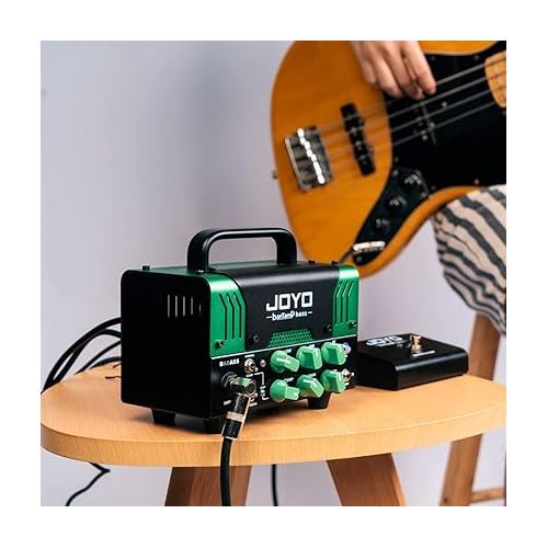  JOYO Bass Mini Amp Head 50 Watt Preamp Hybrid Tube Power Amplifier Head with 3 Band EQ & Bluetooth (No Sound,Need Extra Speaker) Badass