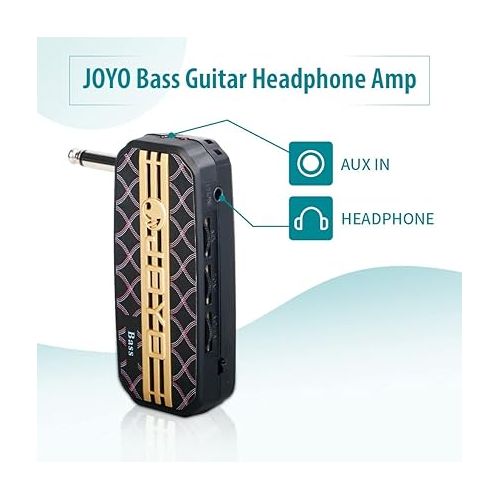  JOYO Bass Guitar Headphone Amp Bassist Pocket Mini Practice Amplifier with Aux in (JA-03B)